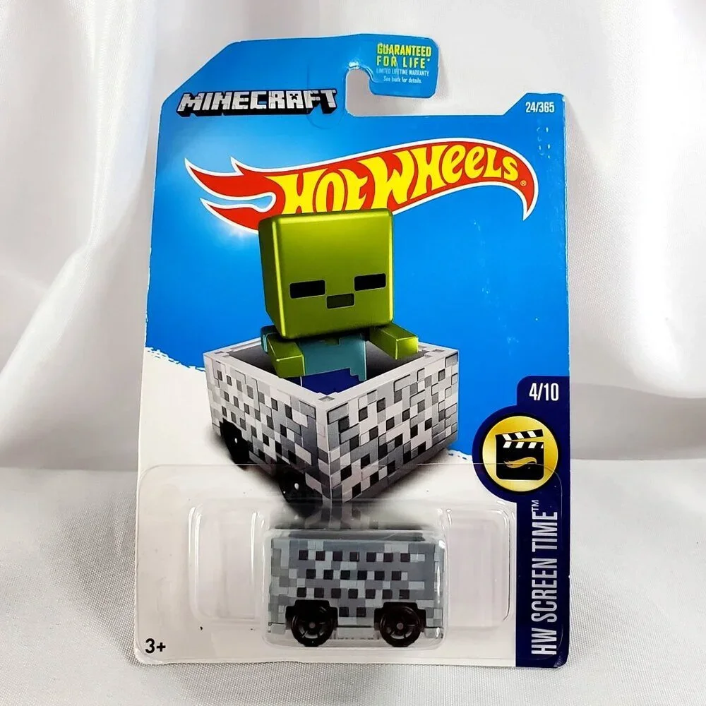 Minecraft Hot Wheels HW Screen Time Zombie In Minecart Collectible Toy 2015